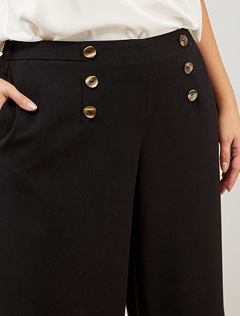 Pantalon cropped avec boutons - Kiabi