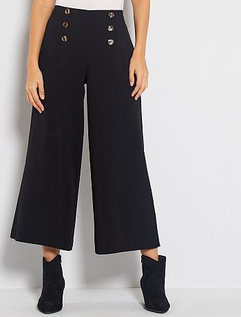 Pantalon cropped en tissu fluide - Kiabi