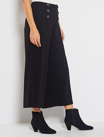 Pantalon cropped en tissu fluide - Kiabi