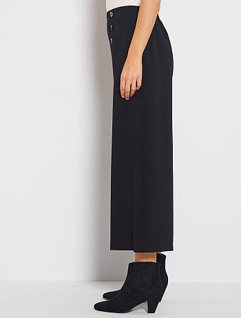 Pantalon cropped en tissu fluide - Kiabi