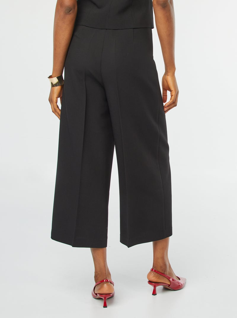 Pantalon cropped évasé Noir - Kiabi