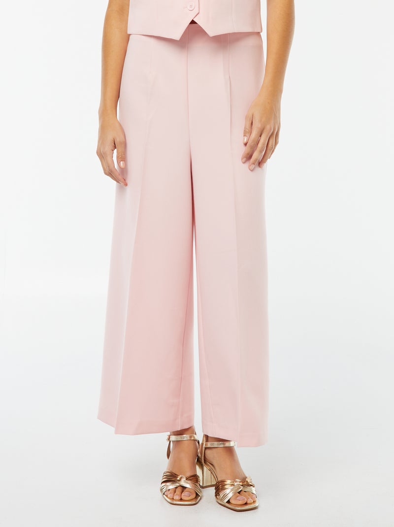 Pantalon cropped évasé Rose - Kiabi