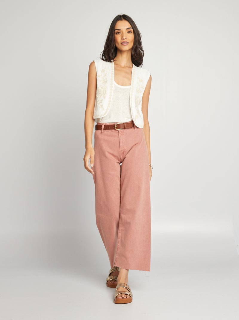 Pantalon cropped wide leg Rose - Kiabi