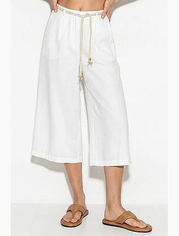 Pantalon culotte femme à taille élastique lucci