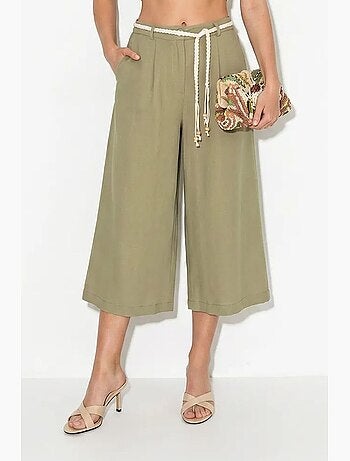 Pantalon culotte femme à taille élastique lucci