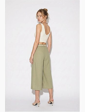 Pantalon culotte femme à taille élastique lucci