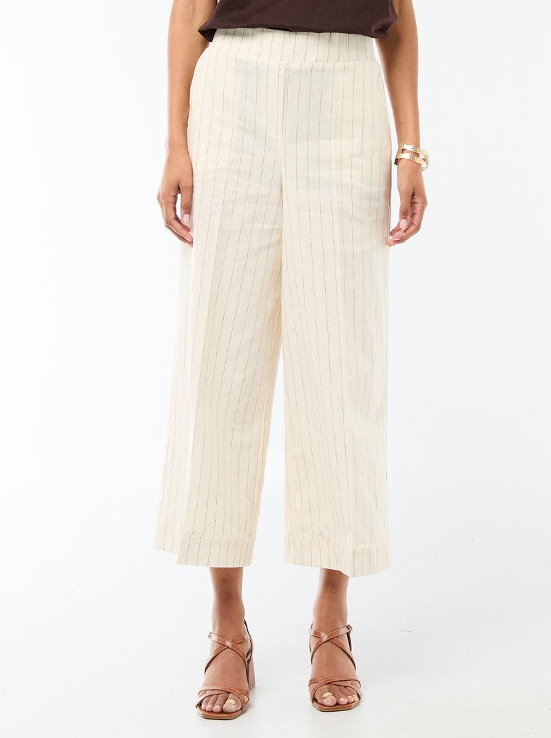 Pantalon culotte femme ample Beige - Kiabi