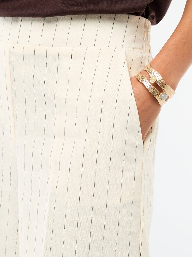 Pantalon culotte femme ample Beige - Kiabi