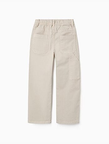 Pantalon de charpentier en sergé avec taille élastiquée