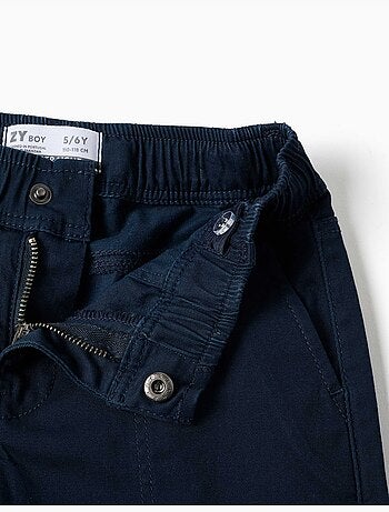 Pantalon de charpentier en sergé avec taille élastiquée