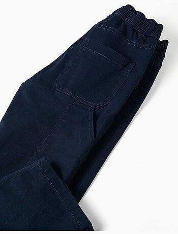 Pantalon de charpentier en sergé avec taille élastiquée