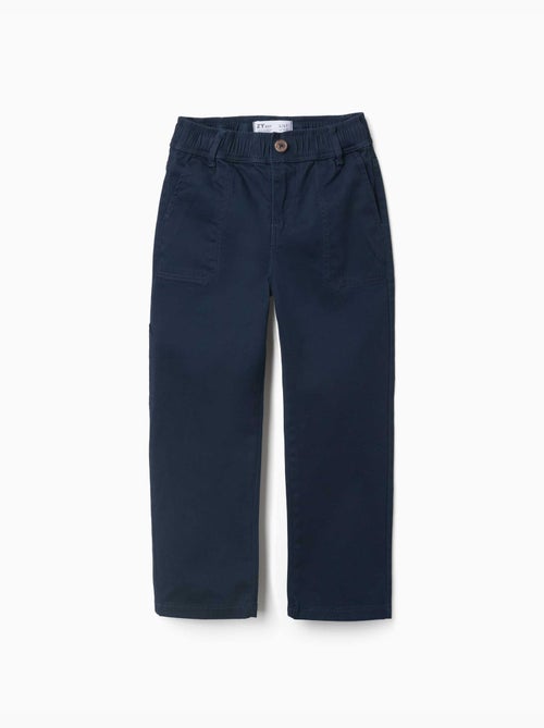 Pantalon de charpentier en sergé avec taille élastiquée - Kiabi