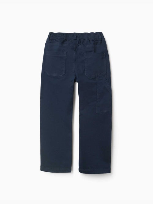 Pantalon de charpentier en sergé avec taille élastiquée - Kiabi