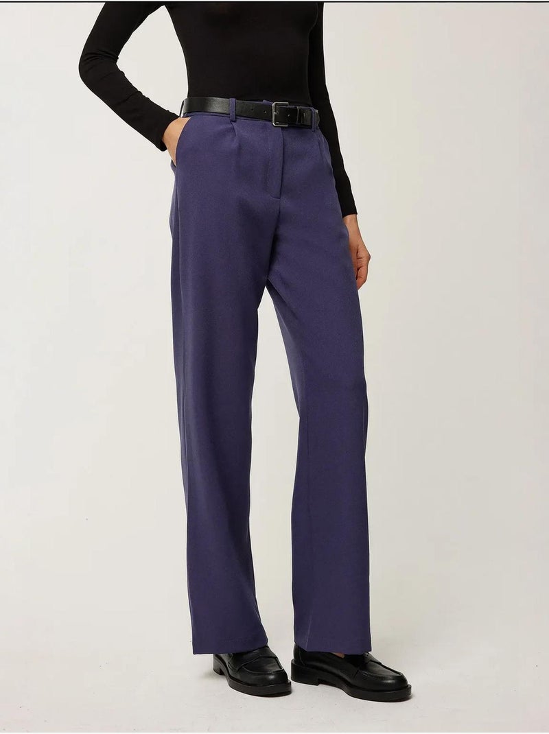 Pantalon de costume à jambe droite Bleu marine - Kiabi