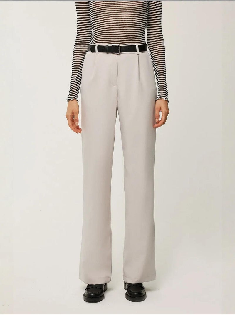 Pantalon de costume à jambe droite Gris clair - Kiabi