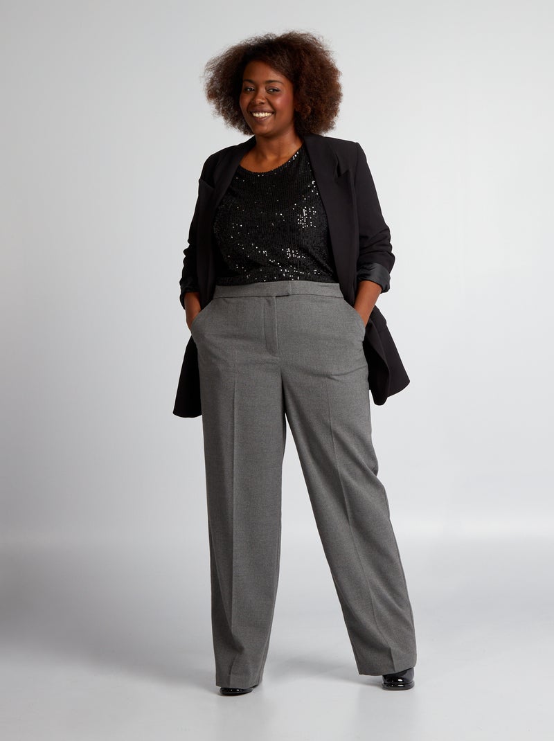Pantalon de costume en lainage Gris - Kiabi