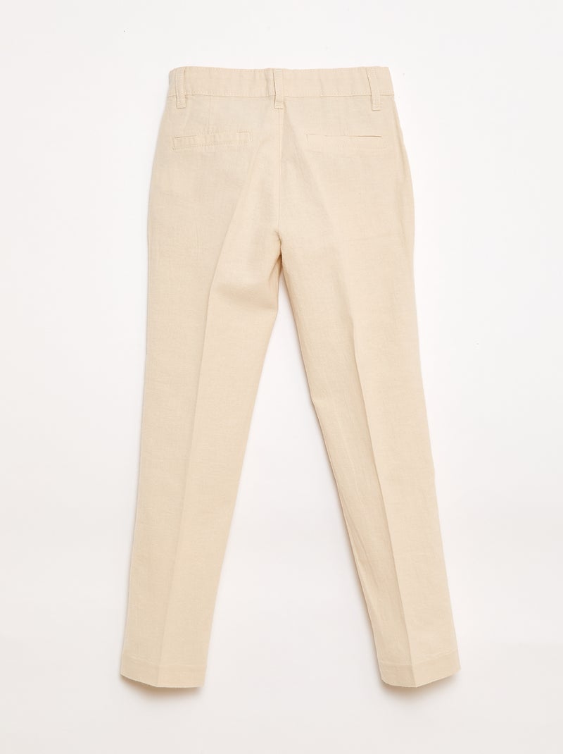 Pantalon de costume en lin mélangé Beige - Kiabi