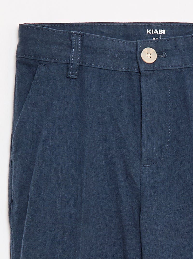 Pantalon de costume en lin mélangé Bleu - Kiabi