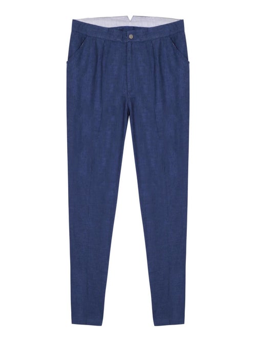 Pantalon de Costume Garçon  Lin Bleu Marine  AMBROISE - 'LA FAUTE A VOLTAIRE' - Kiabi