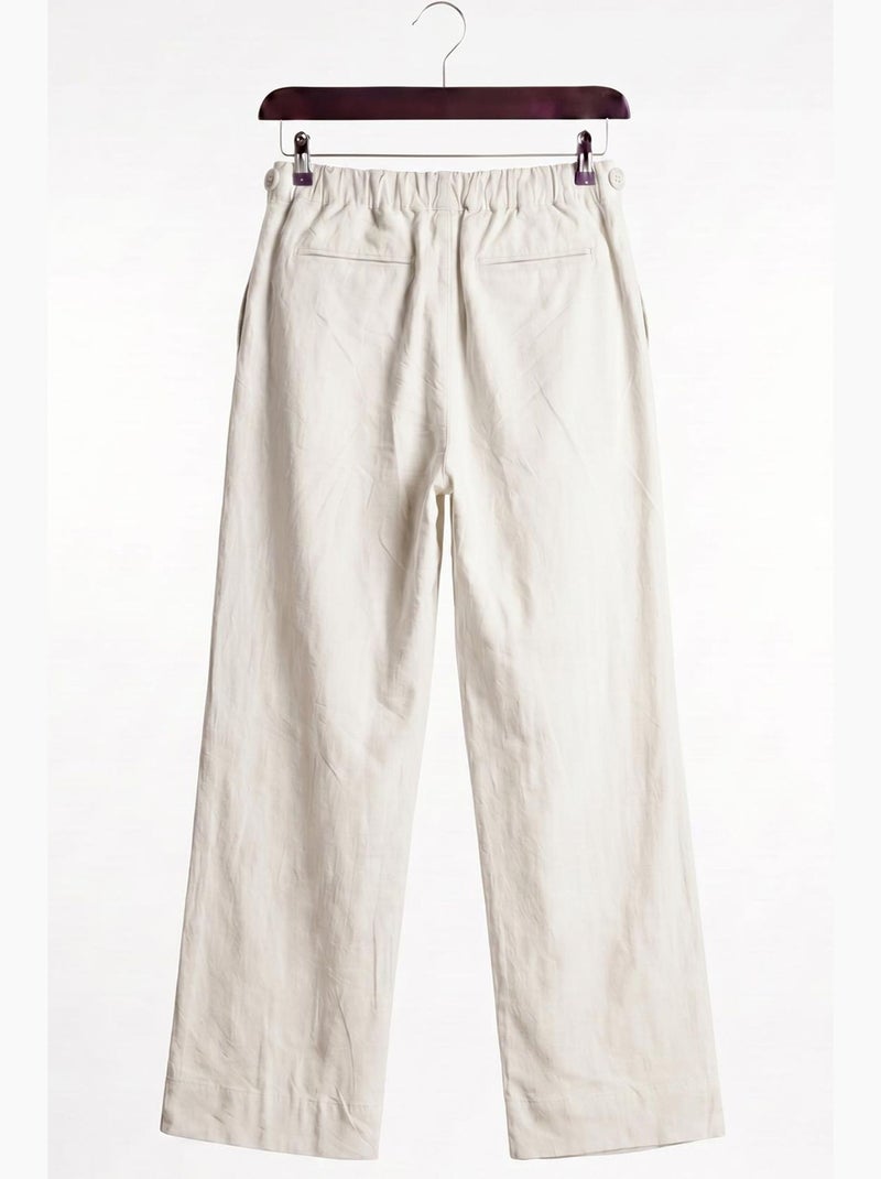 Pantalon de costume homme en coton, coupe droite giesto Crème - Kiabi