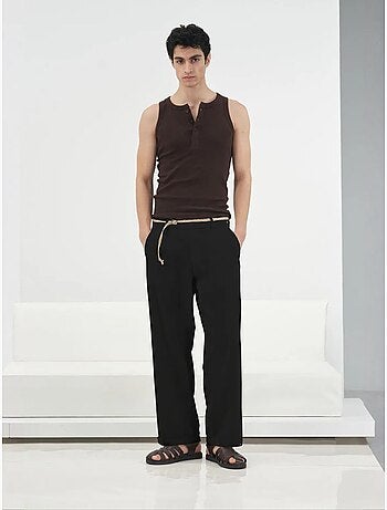 Pantalon de costume homme en lin et coton giesto