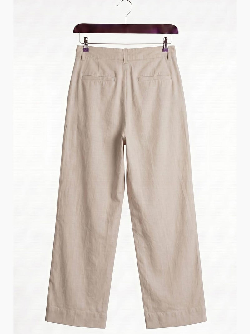 Pantalon de costume homme taille haute, jambe large giesto Beige argile - Kiabi