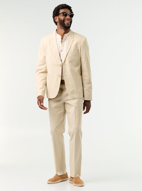 Pantalon de costume regular en lin mélangé - Kiabi Pantalon de costume regular en lin mélangé - Kiabi