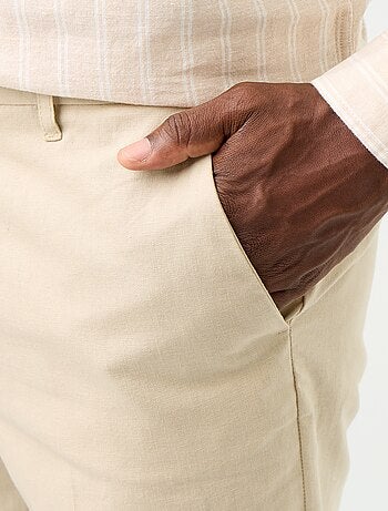 Pantalon de costume slim en lin mélangé