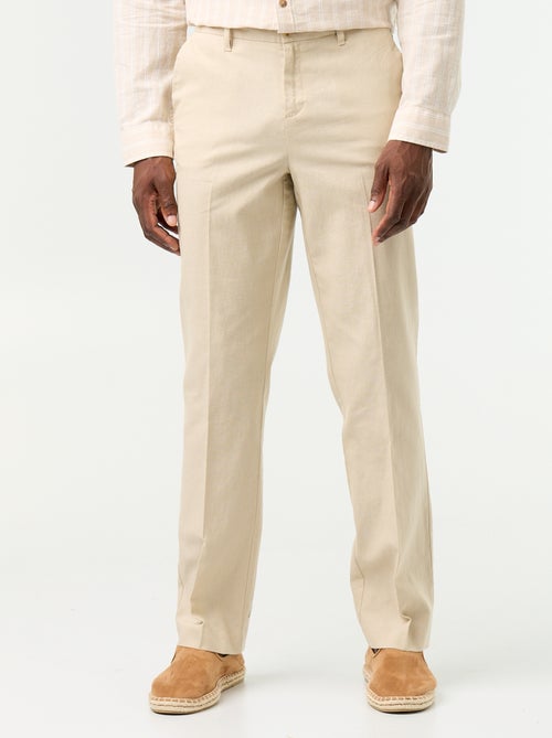 Pantalon de costume slim en lin mélangé - Kiabi