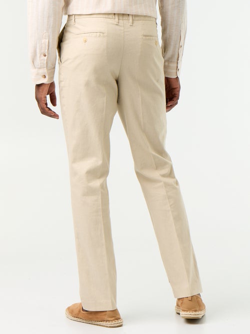 Pantalon de costume slim en lin mélangé - Kiabi