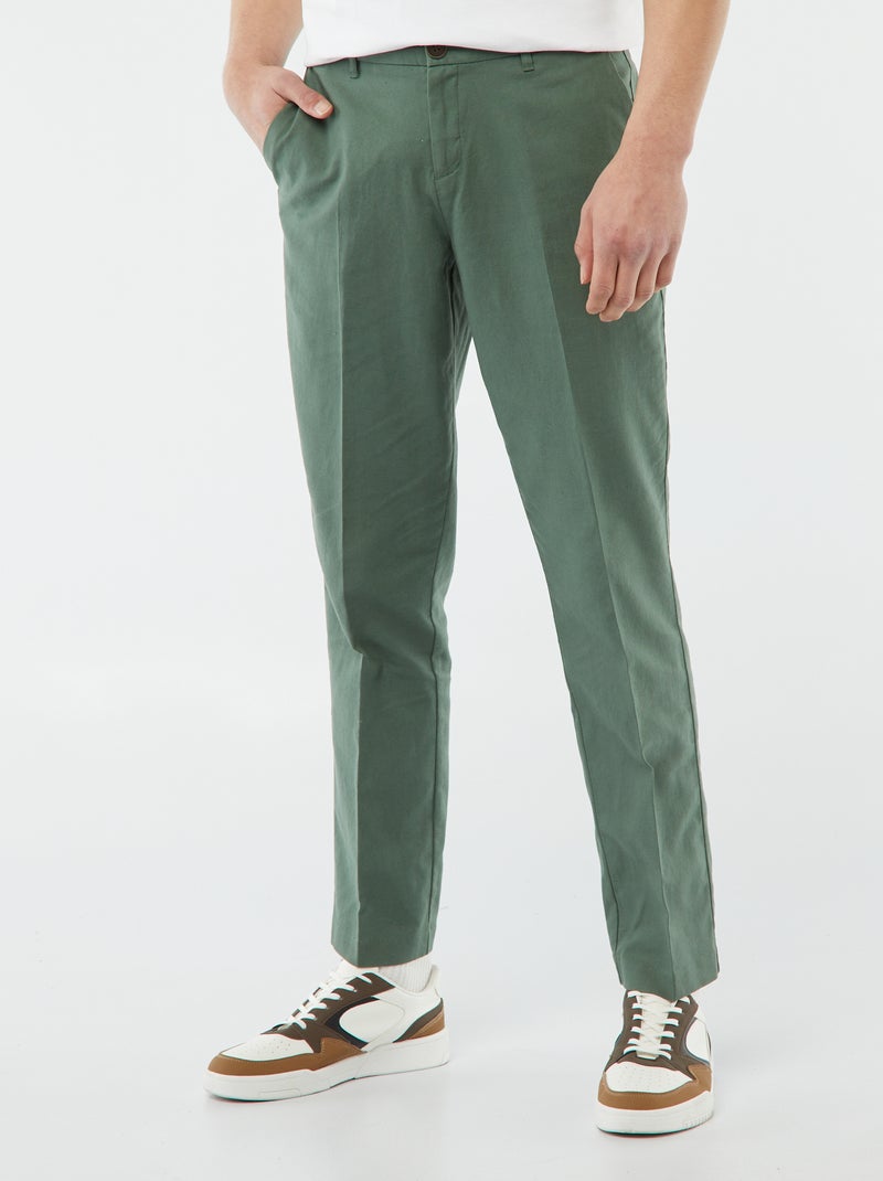 Pantalon de costume slim VERT - Kiabi