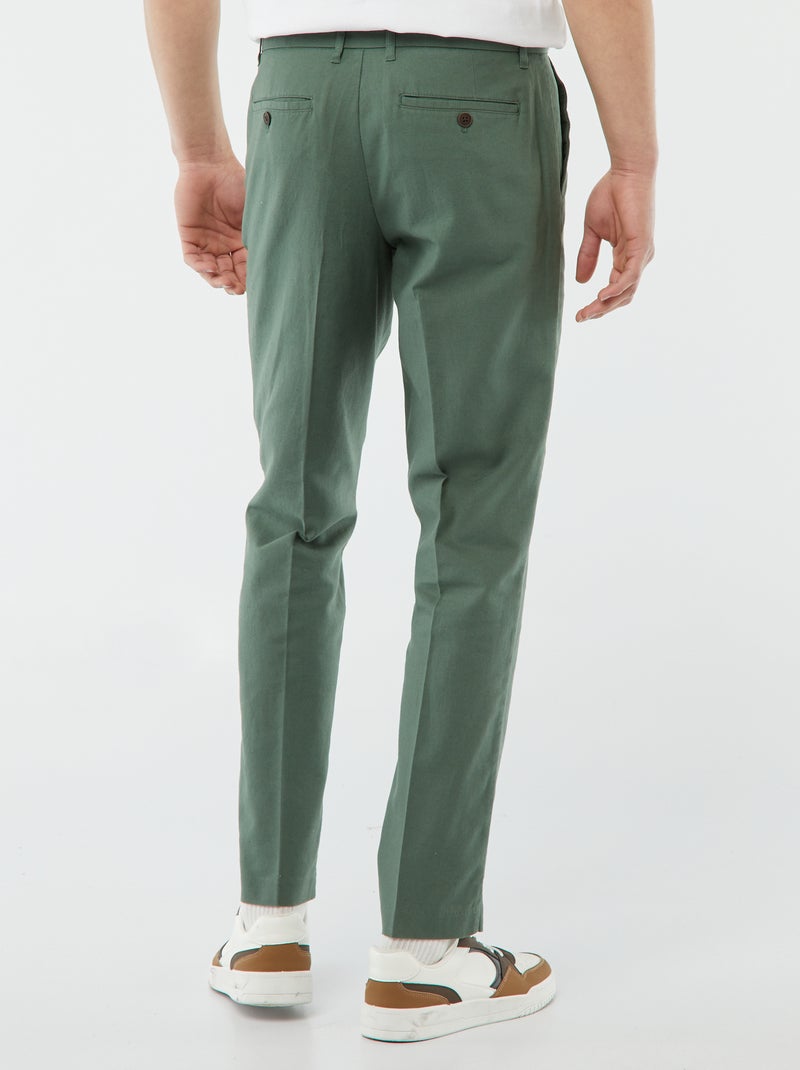 Pantalon de costume slim VERT - Kiabi