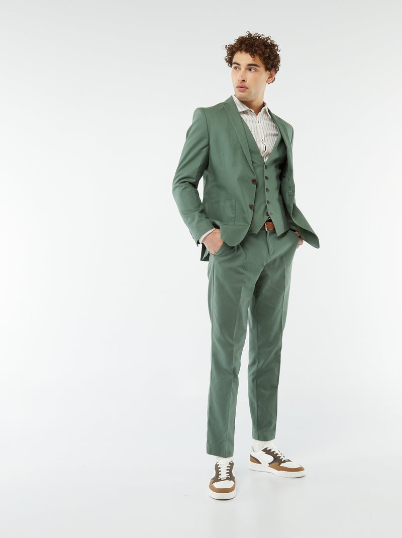Pantalon de costume slim VERT - Kiabi