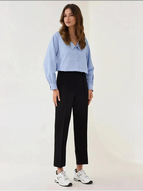 Pantalon de costume taille haute coupe droite de qualité supérieure - Kiabi Pantalon de costume taille haute coupe droite de qualité supérieure - Kiabi
