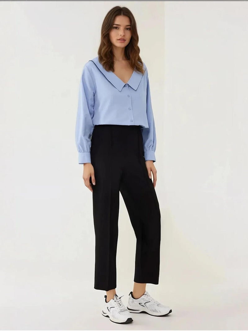 Pantalon de costume taille haute coupe droite de qualité supérieure Noir - Kiabi