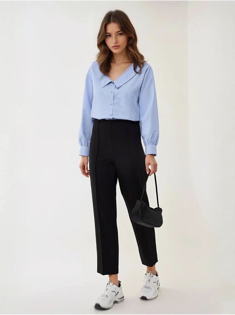 Pantalon de costume taille haute coupe droite de qualité supérieure Noir - Kiabi