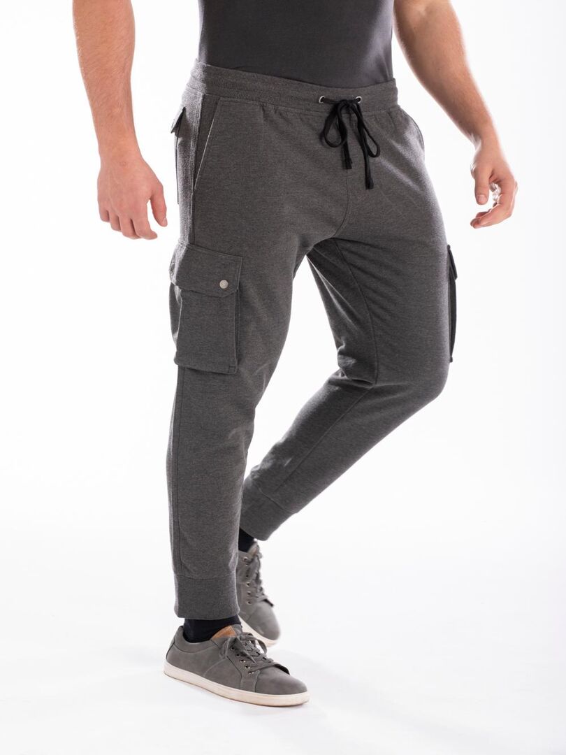 Pantalon de détente battle en molleton KINAN 'Rica Lewis' Gris - Kiabi