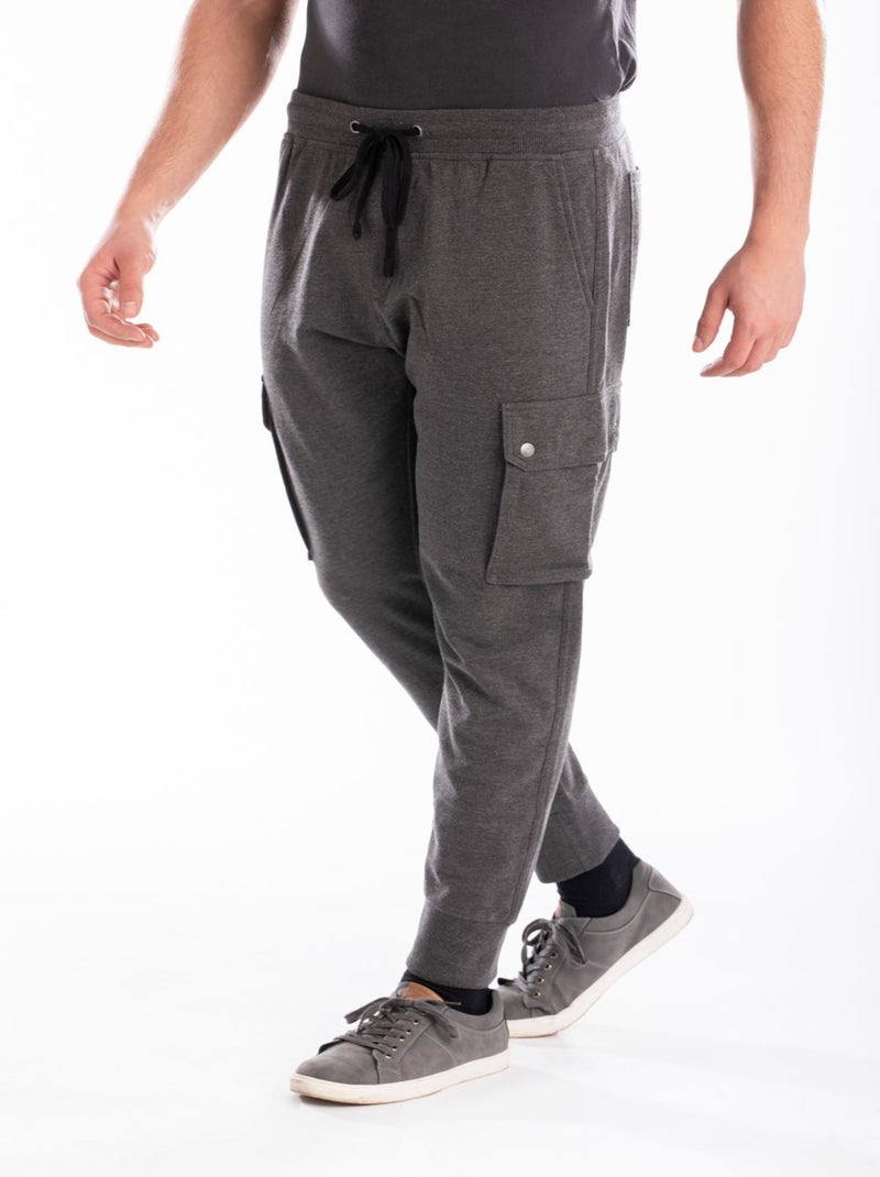 Pantalon de détente battle en molleton KINAN 'Rica Lewis' Gris - Kiabi