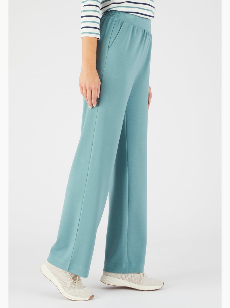 Pantalon de détente jambes larges - Happy D. by Damart Vert anis - Kiabi