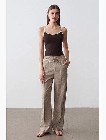 Pantalon de détente large en popeline dilvin