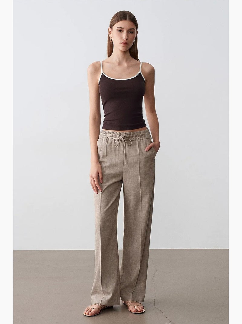 Pantalon de détente large en popeline dilvin Beige naturel - Kiabi