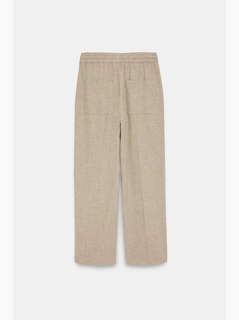Pantalon de détente large en popeline dilvin Beige naturel - Kiabi