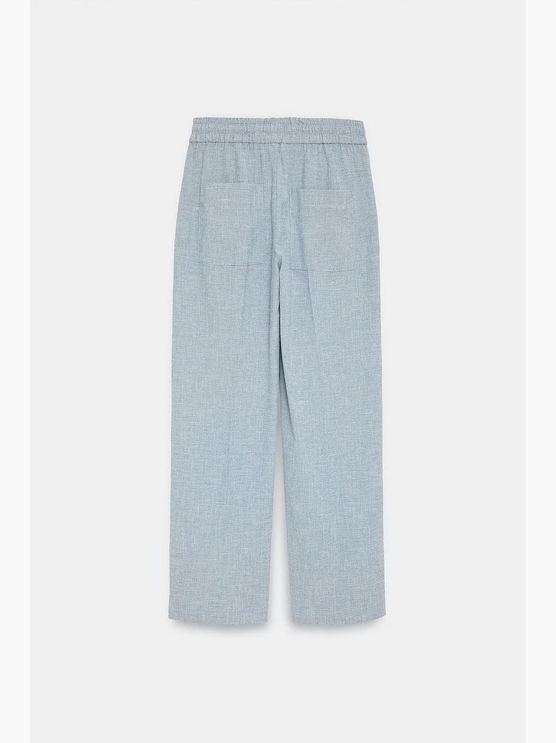 Pantalon de détente large en popeline dilvin Bleu clair - Kiabi