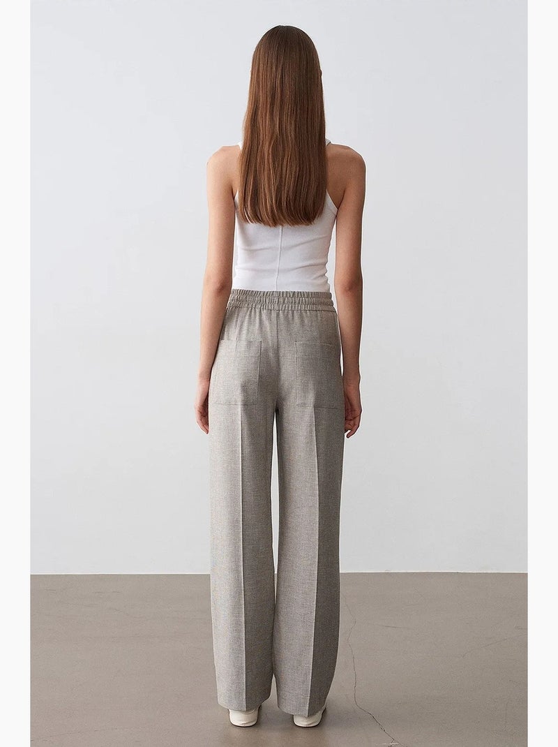 Pantalon de détente large en popeline dilvin Sable - Kiabi