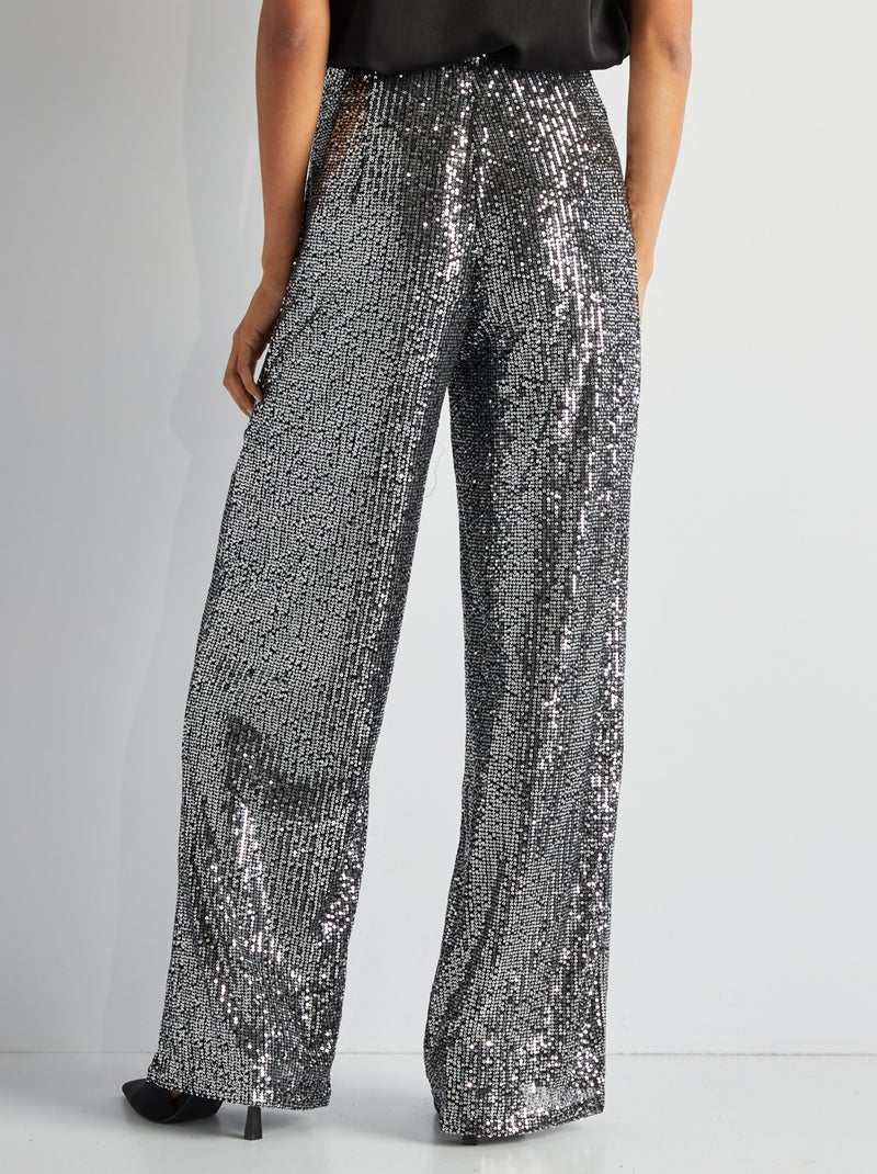 Pantalon de fêtes en sequins Gris - Kiabi