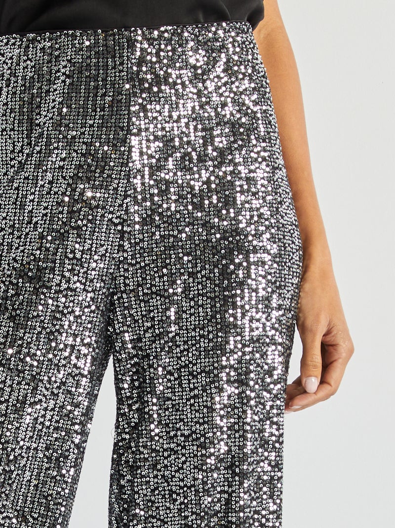 Pantalon de fêtes en sequins Gris - Kiabi