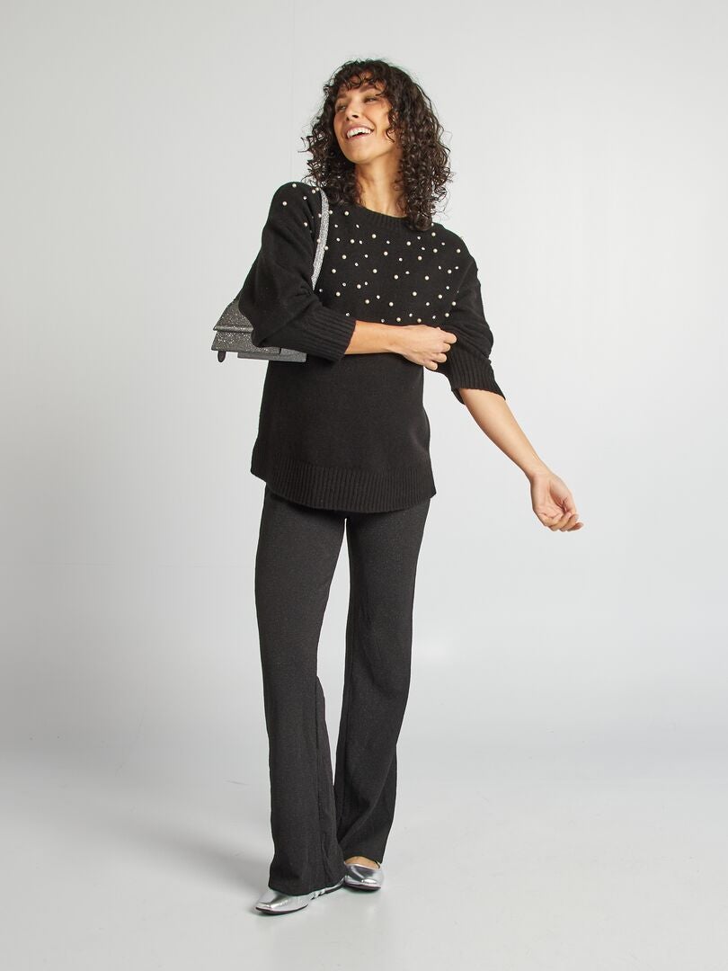 Pantalon de fêtes maternité noir - Kiabi