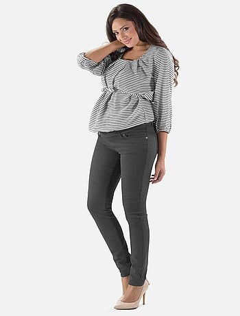 Legging de maternité d'hiver rembourré en coton - Noir