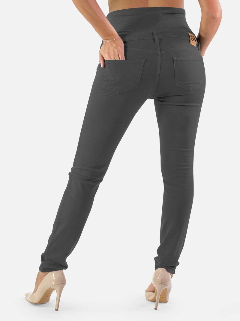 Pantalon de grossesse en coton-Coupe slim-Anthracite gris anthracite - Kiabi