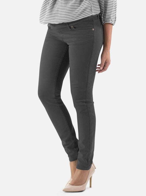 Pantalon de grossesse en coton-Coupe slim-Anthracite - Kiabi
